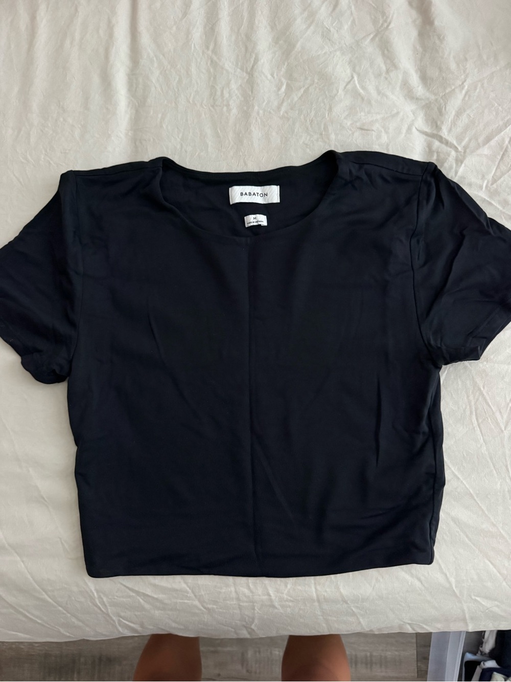 Babaton Black Short-Sleeve Crewneck Top